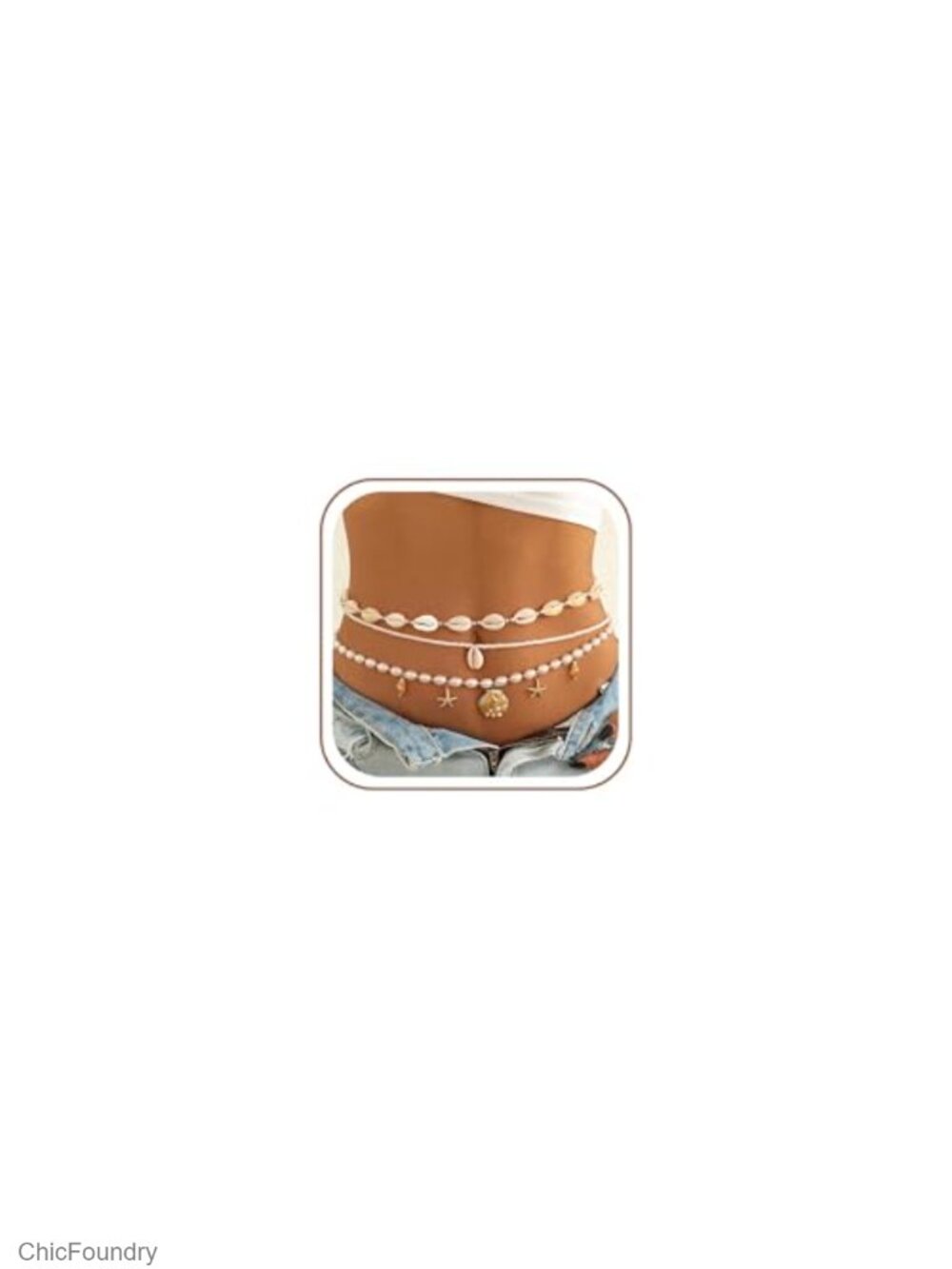 3PCS Layered Gold Plated Waist Chain Set Boho Beaded Belly Body Chains for